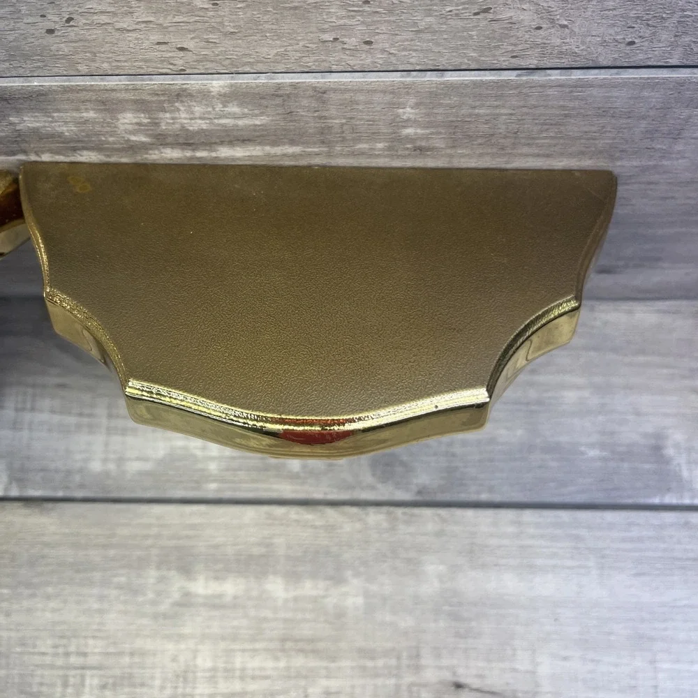 Burwood Gold Tone Small Wall Shelves 3259  Set Vintage Hollywood Regency
